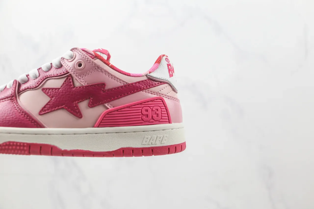 A Bathing Ape BAPE STA Pink Star Lightning Bolt sneakers de style de vie 7