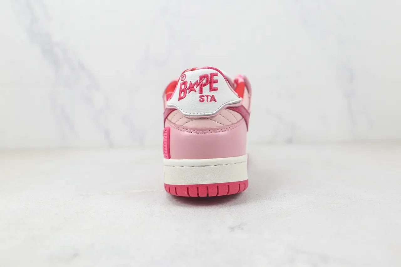 A Bathing Ape BAPE STA Pink Star Lightning Bolt sneakers de style de vie 9