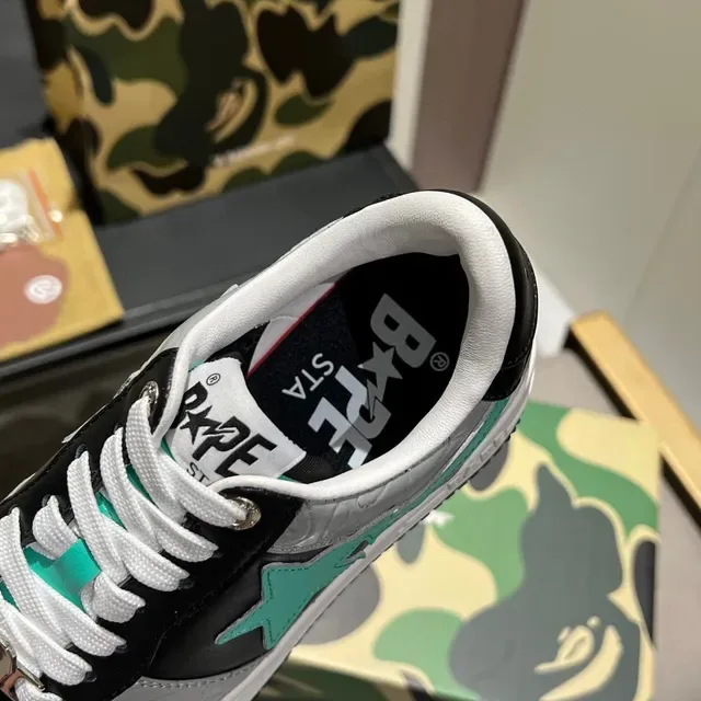 A Bathing Ape BAPE STA Teal Black Gray Lifestyle Sneakers 2