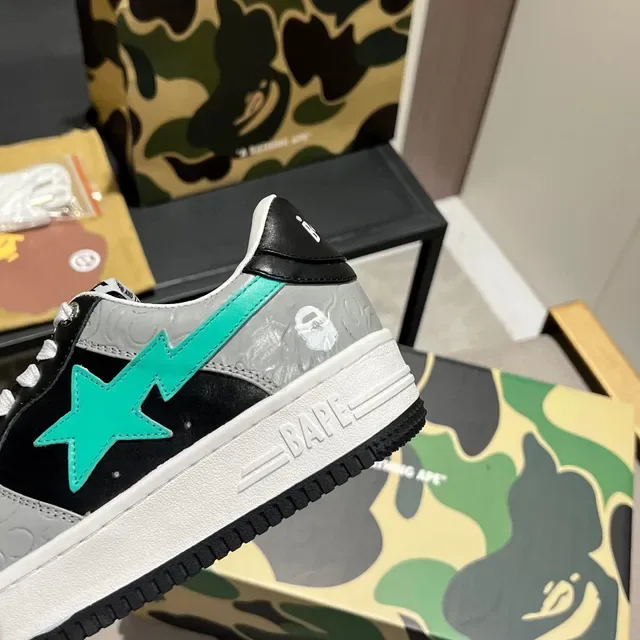A Bathing Ape BAPE STA Teal Black Gray Lifestyle Sneakers 3