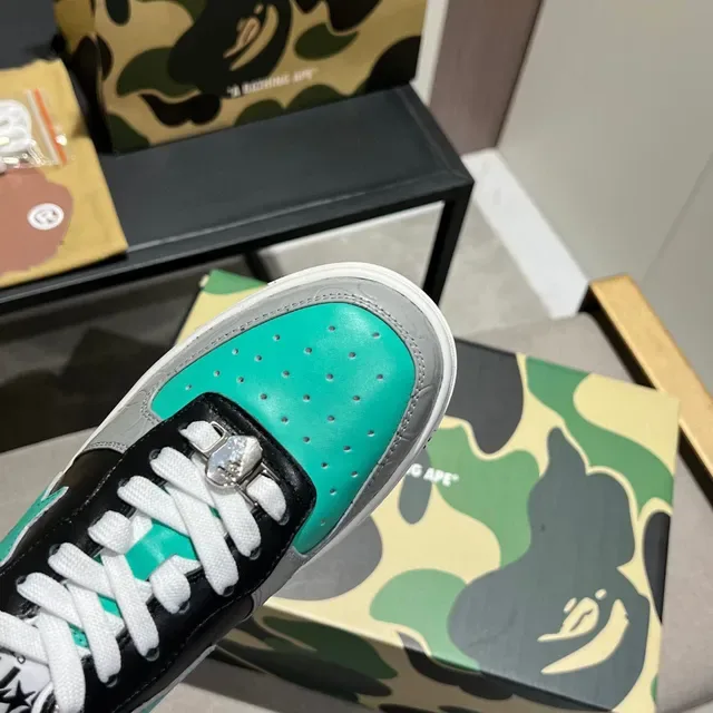 A Bathing Ape BAPE STA Teal Black Gray Lifestyle Sneakers 4