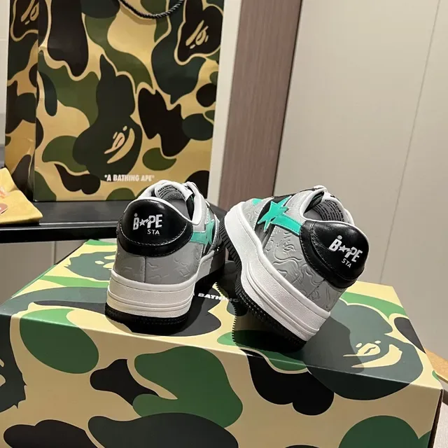 A Bathing Ape BAPE STA Teal Black Gray Lifestyle Sneakers 5