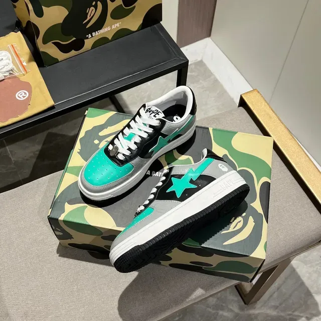 A Bathing Ape BAPE STA Teal Black Gray Lifestyle Sneakers 6