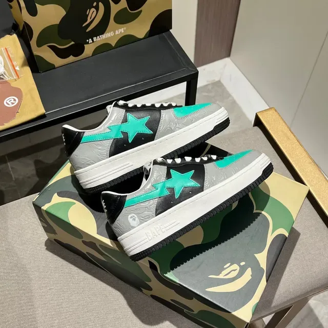 A Bathing Ape BAPE STA Teal Black Gray Lifestyle Sneakers 7