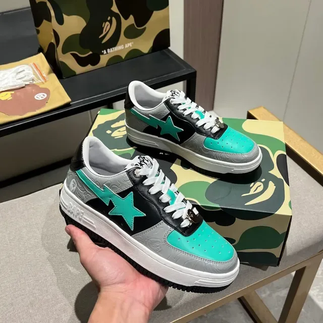 A Bathing Ape BAPE STA Teal Black Gray Lifestyle Sneakers 8