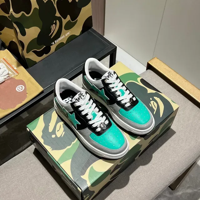 A Bathing Ape BAPE STA Teal Black Gray Lifestyle Sneakers 9