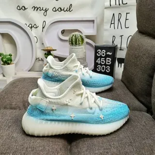 Adidas 350 V2 नीला सफेद बुनकर ऊपरी ग्रेडिएंट कलरवे लाइफस्टाइल स्नीकर्स
