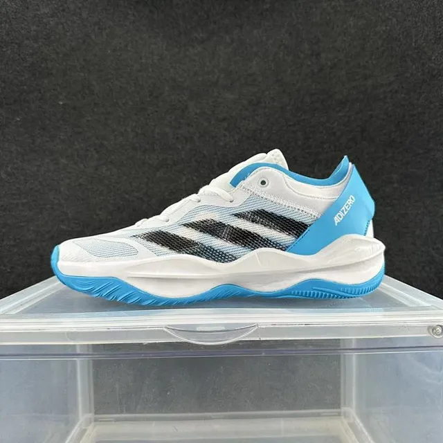 Adidas ADIZERO White Black Blue Tênis de Basquete 2