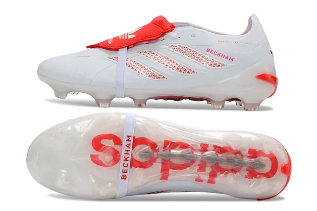 Adidas Beckham X Speedflow Blanc Rouge Firm-Ground Chaussures de football 6