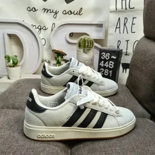 Adidas Beige Black Low-Top Suede-Like Upper Lifestyle Sneakers