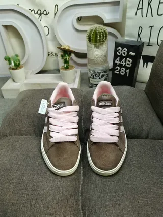 Adidas Beige Black Low-Top Suede-Like Upper Lifestyle Sneakers 20