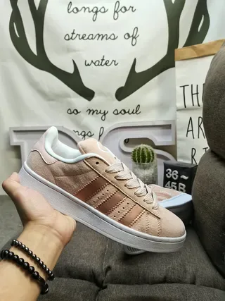Adidas Beige Brown Low-Top Suede Upper Lifestyle Sneakers 5