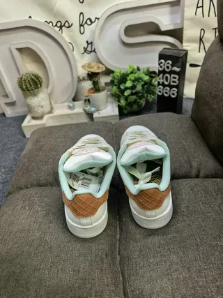 Adidas Beige Pink Low-Top Three-Stripe Lifestyle Sneakers 8