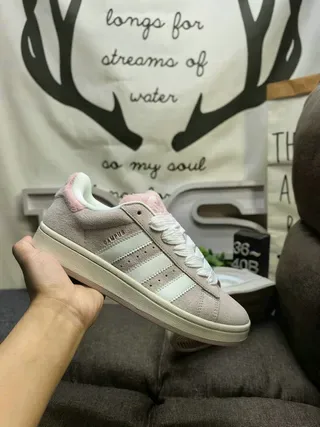 Adidas Beige Pink Low-Top Three-Stripe Lifestyle Sneakers 15