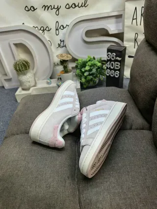 Adidas Beige Pink Low-Top Three-Stripe Lifestyle Sneakers 16