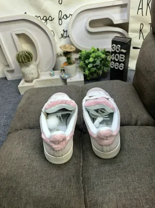 Adidas Beige Pink Low-Top Three-Stripe Lifestyle Sneakers 18