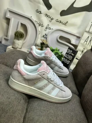 Adidas Beige Pink Low-Top Three-Stripe Lifestyle Sneakers 19