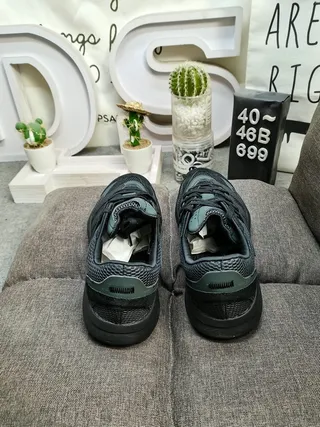 Adidas Black and Dark Green Mesh Cage Sneakers 8
