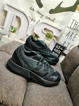 Adidas Black and Dark Green Mesh Cage Sneakers 9