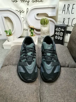 Adidas Black and Dark Green Mesh Cage Sneakers 10
