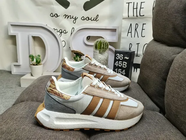 Adidas Black Beige Retro Low-Top Suede-Textile Upper Lifestyle Sneakers 11