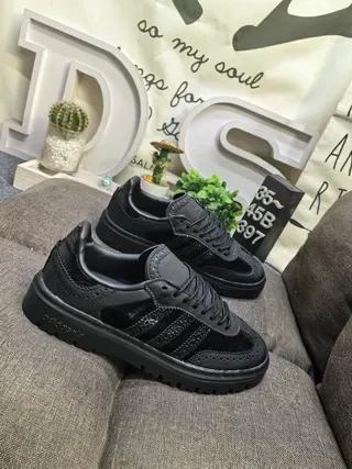 Adidas Black Brogue-Perforated Lugged Sole Lifestyle Sneakers 9