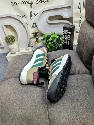 Adidas Black Brown Mesh And Synthetic Upper Gum Rubber Outsole Sneakers 6