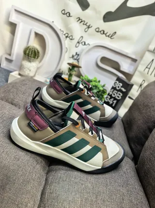 Adidas Black Brown Mesh And Synthetic Upper Gum Rubber Outsole Sneakers 9