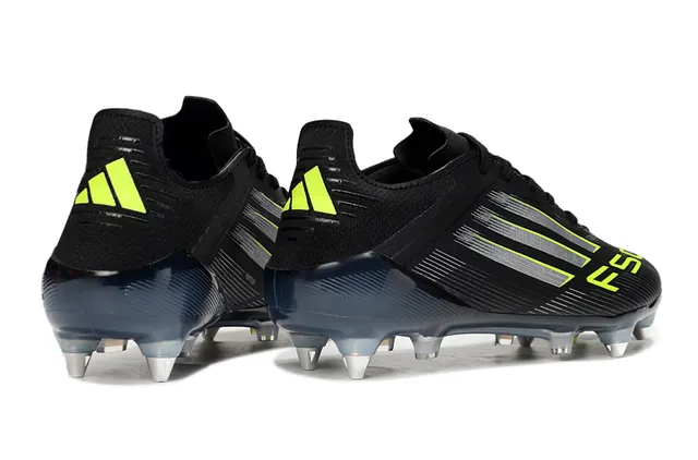 Adidas Black Green Low-Cut Synthetic Upper Asymmetrical Lacing Firm-Ground Soccer Shoes 5