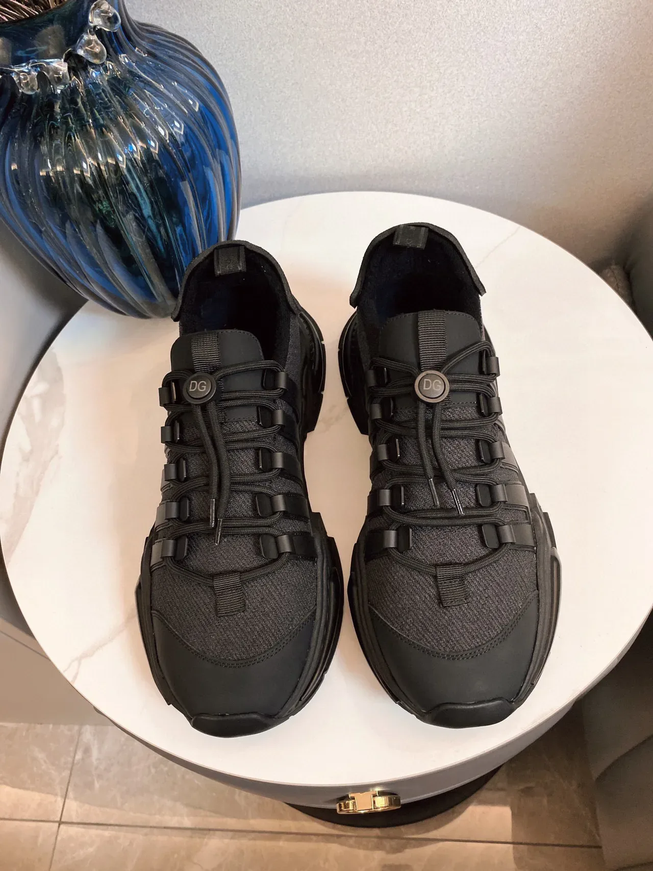 Adidas Black Monochrome Knit Upper Sneakers 3