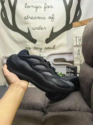 Adidas Black Monolithic Sculpted Wavy Midsole Chunky Sneakers 5