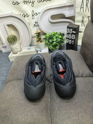 Adidas Black Monolithic Sculpted Wavy Midsole Chunky Sneakers 8