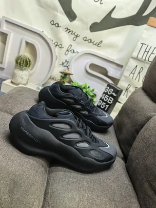Adidas Black Monolithic Sculpted Wavy Midsole Chunky Sneakers 9