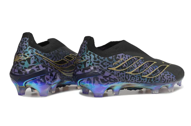 Adidas Black Multicolor Sock-Fit Collar Leopard-Print Overlay Firm-Ground Soccer Shoes 6