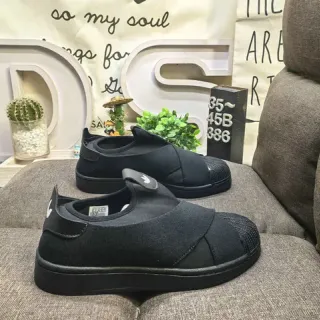 Adidas Black Slip-On Elastic Strap Lifestyle Sneakers