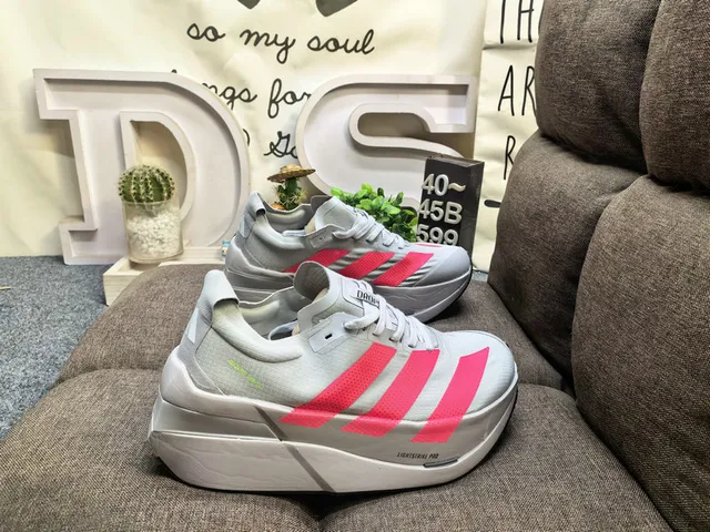 Adidas Black White Engineered Mesh Upper Asymmetric Lacing Running Shoes 21
