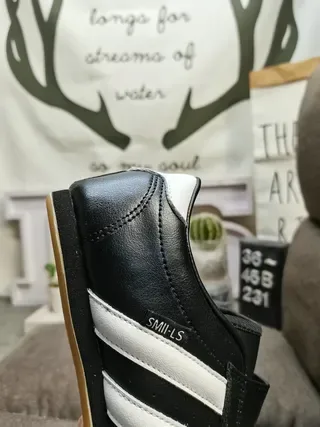 Adidas Black White Laceless Slip-On Quilted Toe Box Lifestyle Sneakers 3