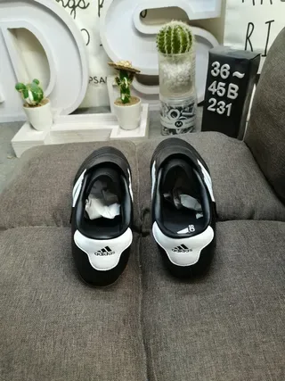 Adidas Black White Laceless Slip-On Quilted Toe Box Lifestyle Sneakers 8