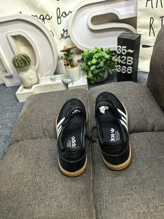 Adidas Black White Laceless Strap-Closure Mary Jane Shoes 8