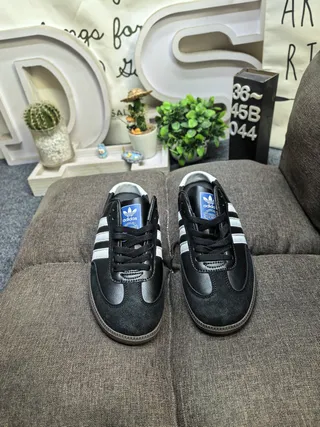Adidas Black White Leather Upper Three-Stripe Side Lifestyle Sneakers 10