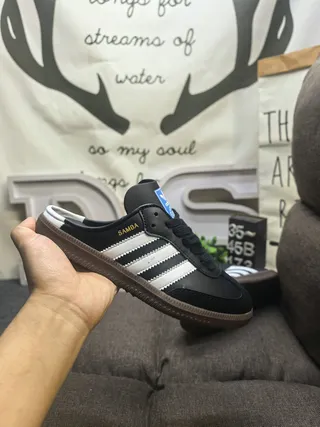 Adidas Black White Leather Upper Three-Stripe Side Panel Loafer 5