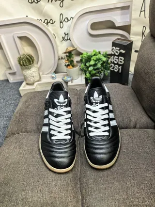 Adidas Black White Leather Upper Three Stripes Lifestyle Sneakers 10