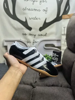 Adidas Black White Low-Top Velcro Strap Lifestyle Sneakers 5