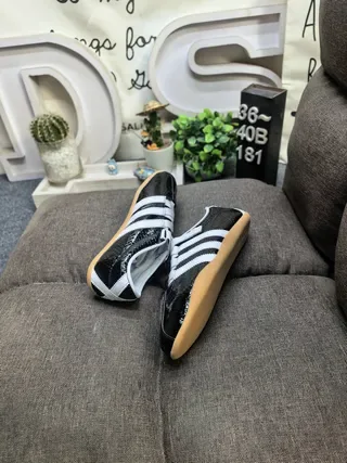 Adidas Black White Low-Top Velcro Strap Lifestyle Sneakers 6