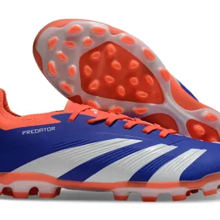 Adidas Blue Orange Low-Cut Synthetic Upper Three White Stripes Firm-Ground Soccer Shoes