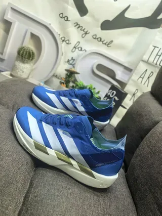 Adidas Blue White Gold Performance Sneakers 7