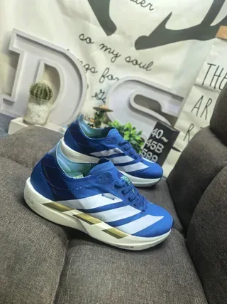 Adidas Blue White Gold Performance Sneakers 9