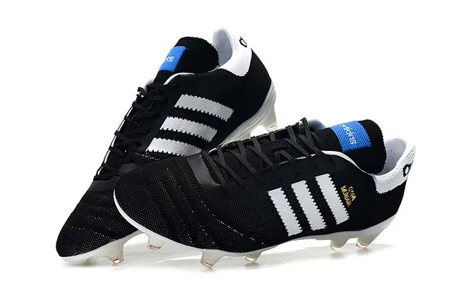 Adidas Copa Mundial কালো সাদা লাল দৃঢ় মাটি ফুটবল জুতা 3