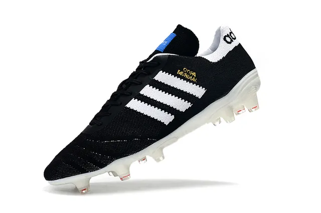 Adidas Copa Mundial কালো সাদা লাল দৃঢ় মাটি ফুটবল জুতা 5