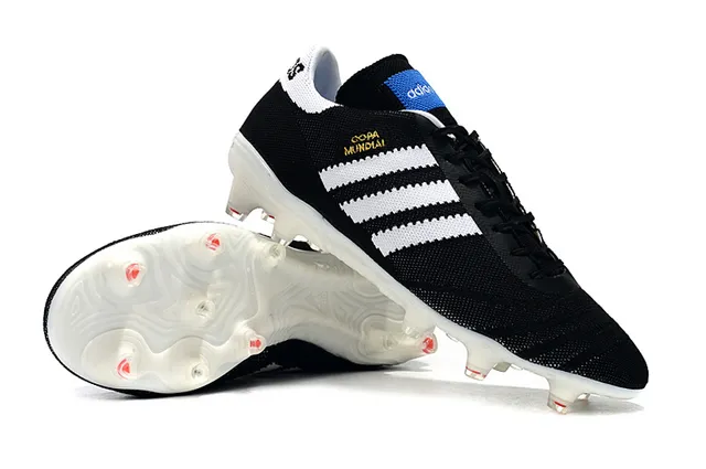 Adidas Copa Mundial কালো সাদা লাল দৃঢ় মাটি ফুটবল জুতা 6